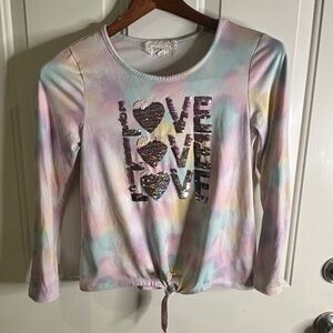 btween Pastel Lace-Trimmed Top